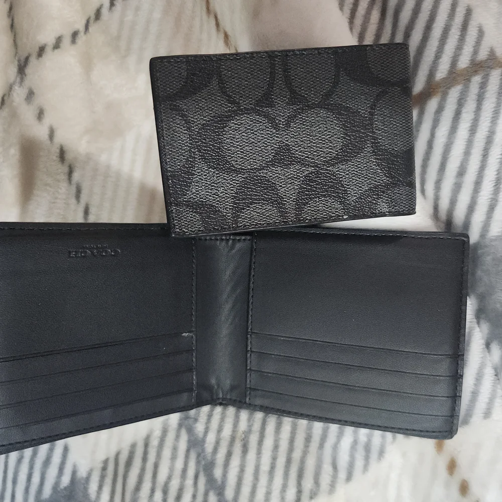 Coach Black Signature Key and Card Holder